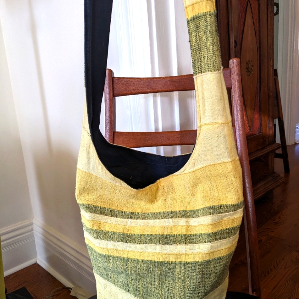 Yellow Stripe Boho Sling Bag